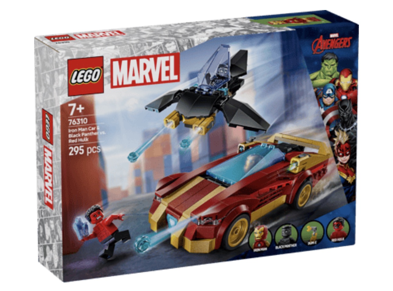 Marvel Iron Man Car & Black Panther vs. Red Hulk