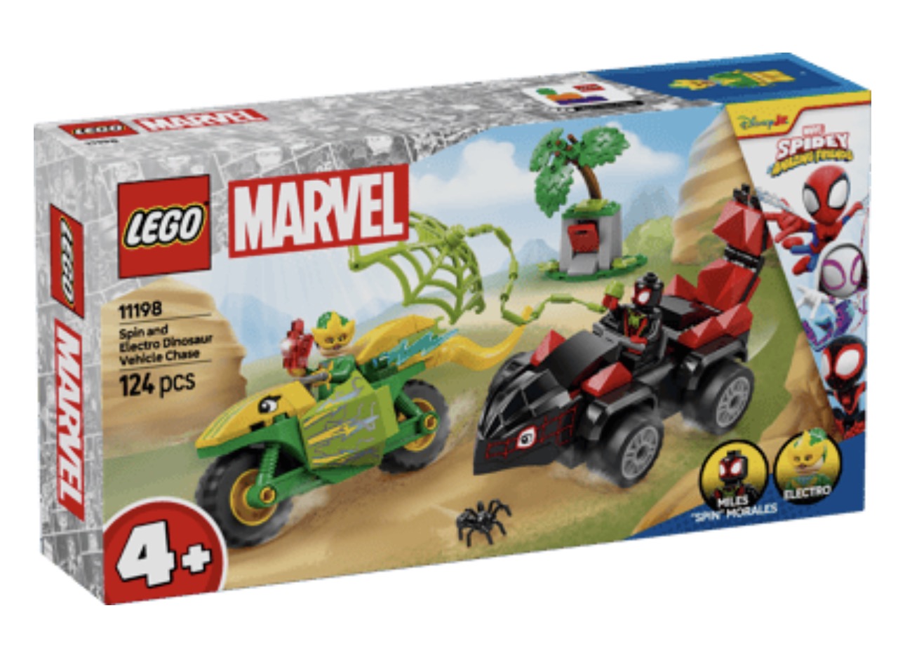 Marvel Spin and Electro Dinosaur Vehicle Chase